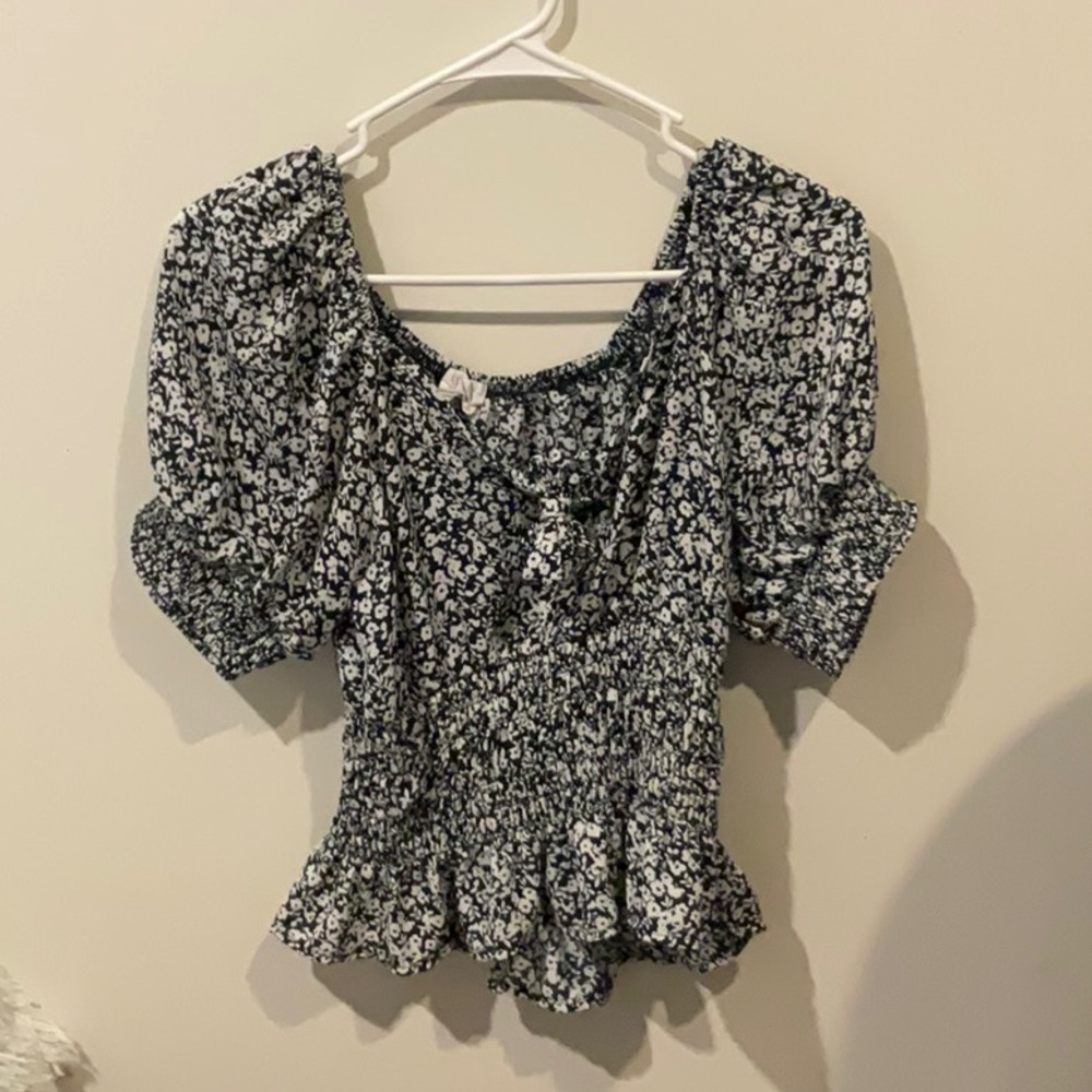 Off shoulder floral blouse